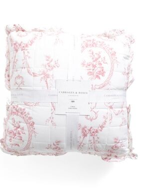 CABBAGES & ROSES 2pk 24x24 Toile Euro Pillows
